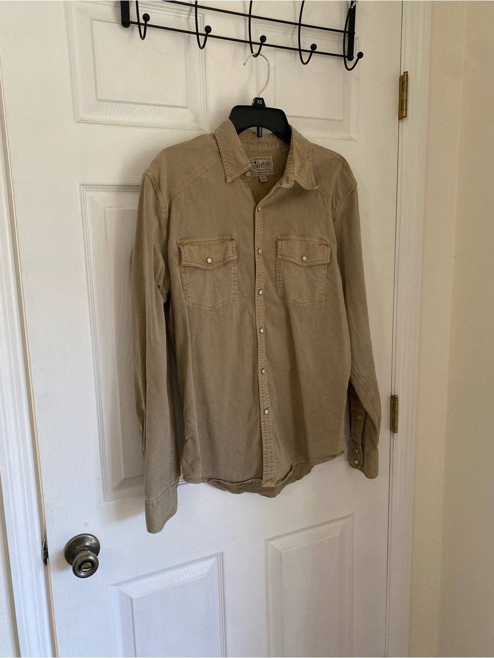 Lucky Brand Men's Long-Sleeve Button-Down Shirt - Khaki Size Medium